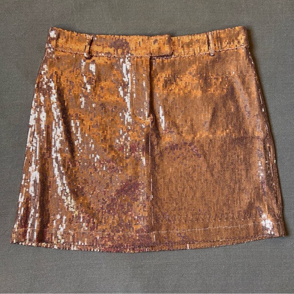 🆕 BB Dakota Rose Gold Sequin Mini Skirt - Picture 5 of 13